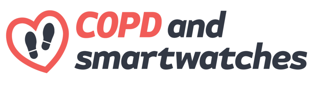 COPD and Smartwatches Logo for the website. A heart with steps inside it.